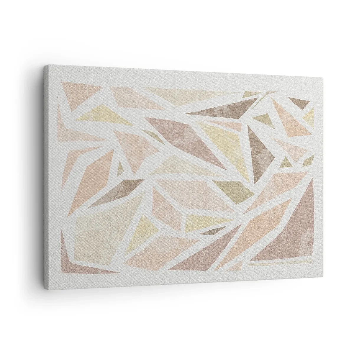 Tablou pe pânză Canvas - Forme geometrice abstracte în culori pastelate - 70x50cm - Compoziție de vitralii - Decorațiune modernă pentru perete pentru living și dormitor ARTTOR