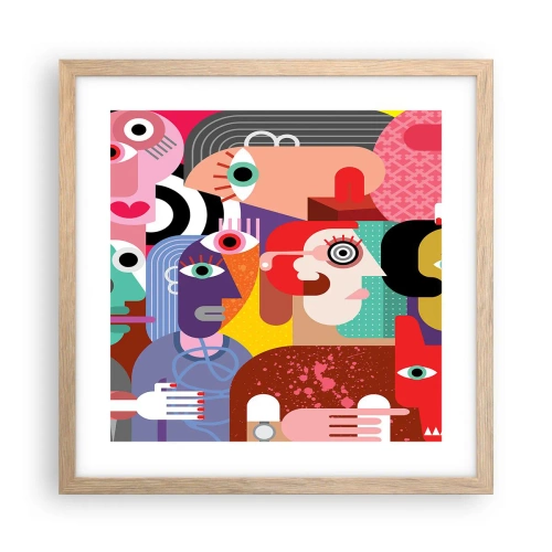 Poster în ramă de stejar deschis - Am venit de la domnul Picasso - 40x40 cm