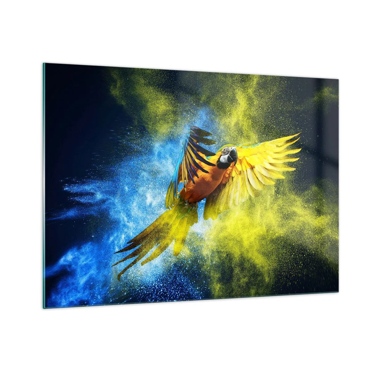 Tablou pe sticlă - În praful albastru-auriu - 100x70 cm