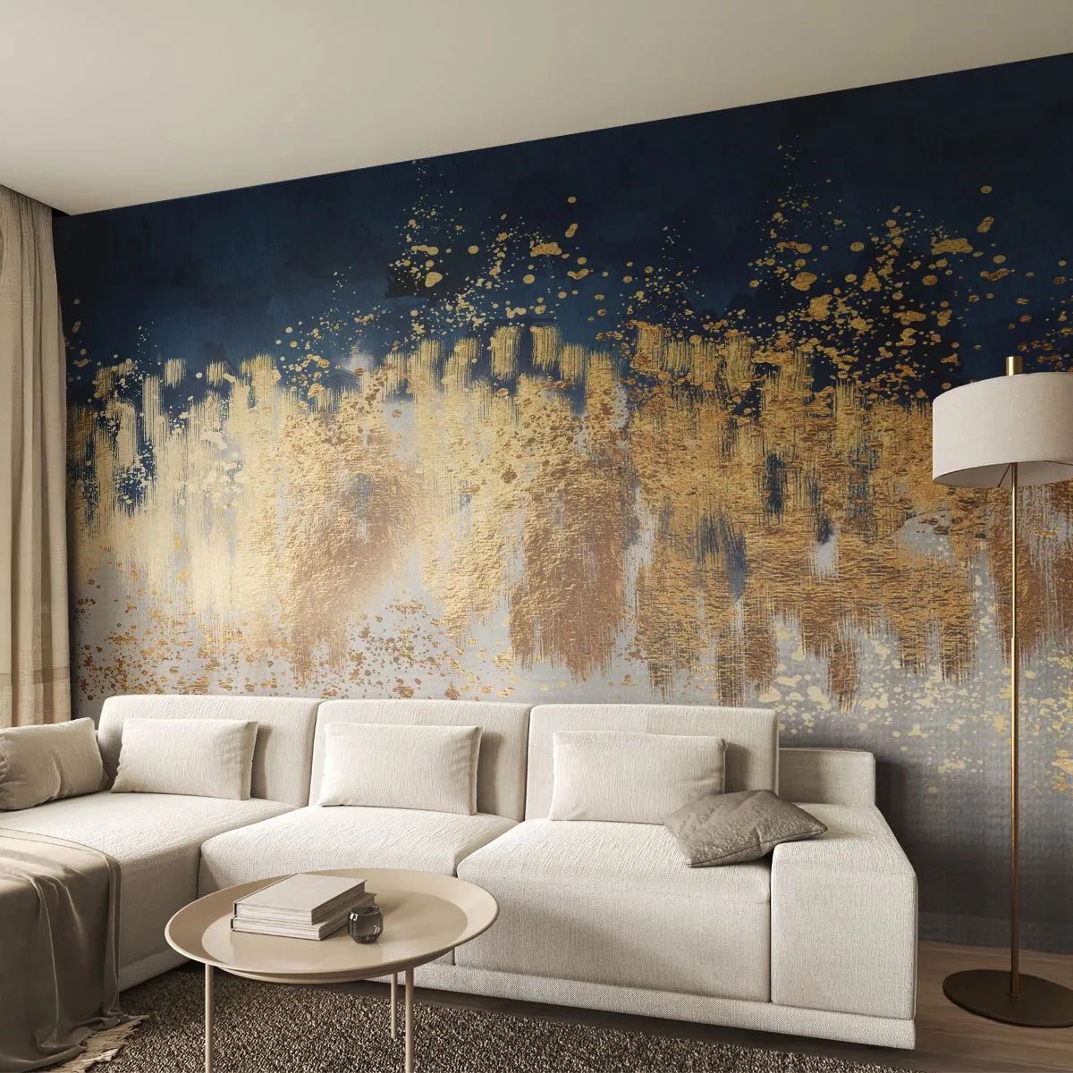 Tapet Premium Sand - Compoziție modernă cu bliț - Bucată, Art Deco, Glamour - 250x175 cm