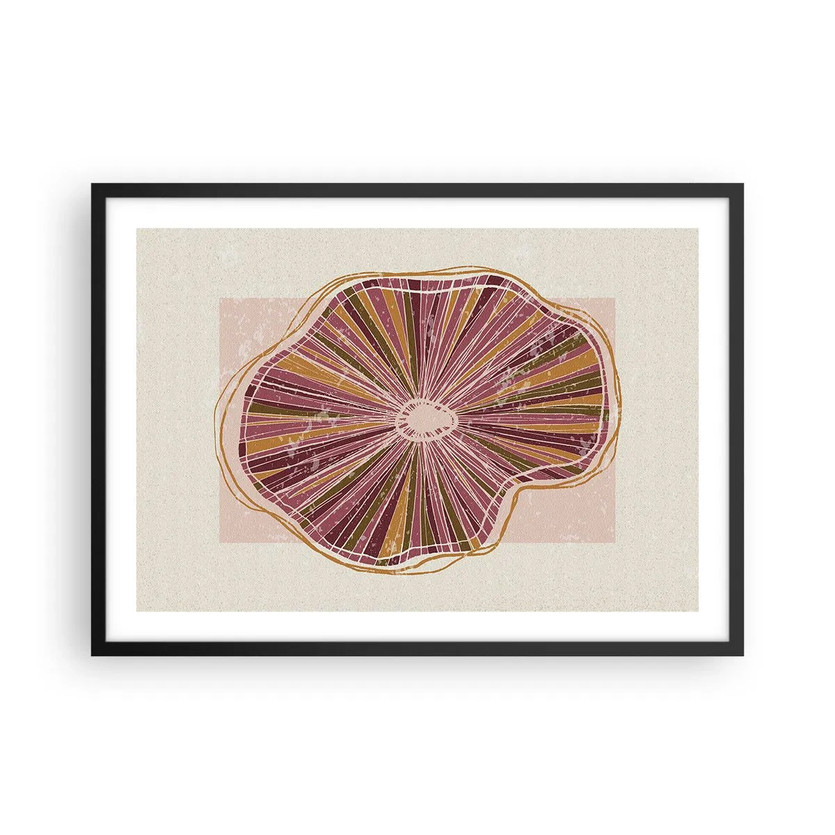 Poster în ramă neagră - Abstracția radială - 70x50 cm