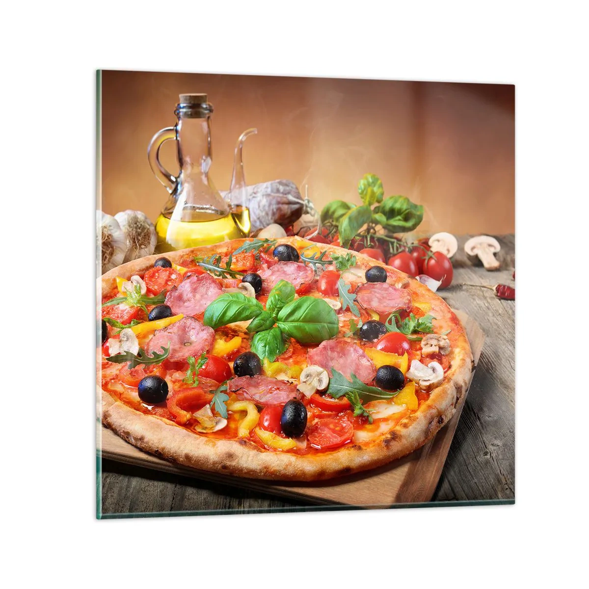Tablou pe sticlă - Cu o adevărată aromă italiană - 30x30 cm