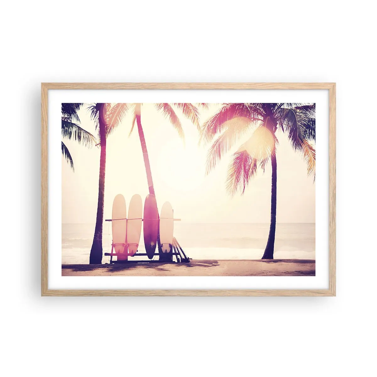 Poster în ramă de stejar deschis - Va fi o zi minunată - 70x50 cm