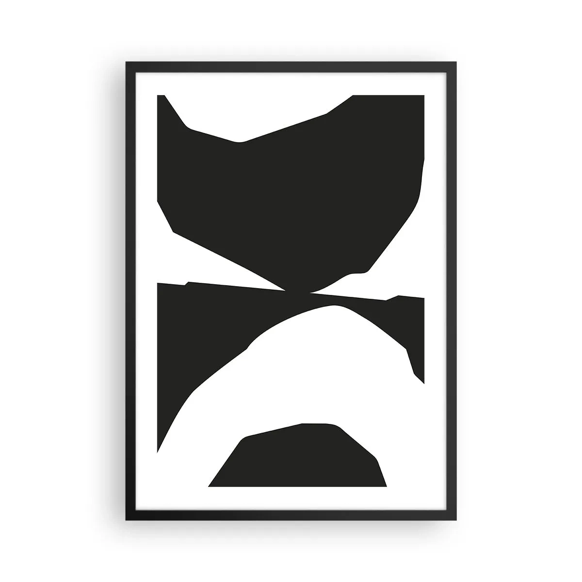 Poster în ramă neagră - Compoziție abstractă alb-negru - 50x70cm - Pozitiv -negativ - Decorațiune modernă pentru perete pentru living și dormitor ARTTOR