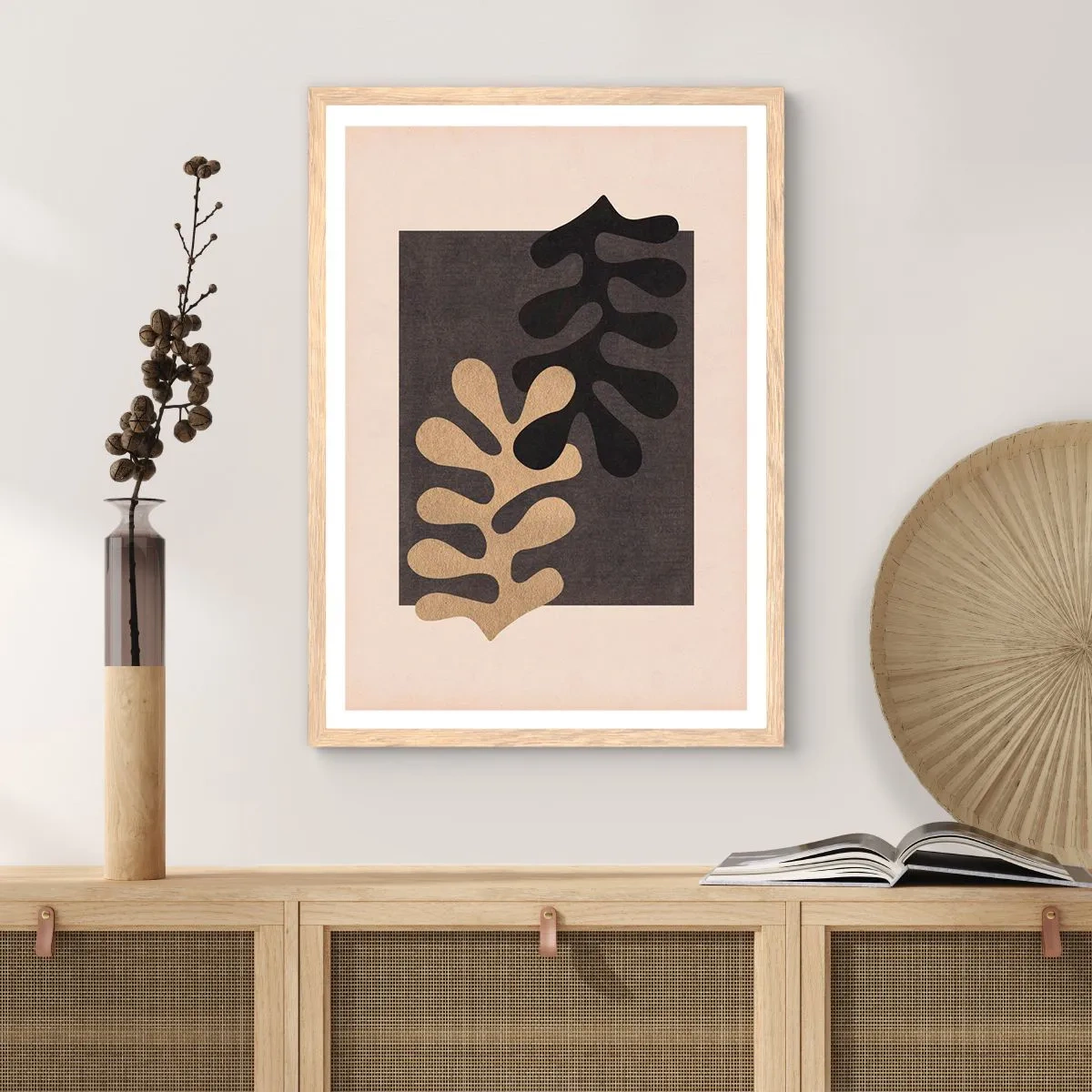 Poster în ramă de stejar deschis - Absență și completare - 70x100 cm