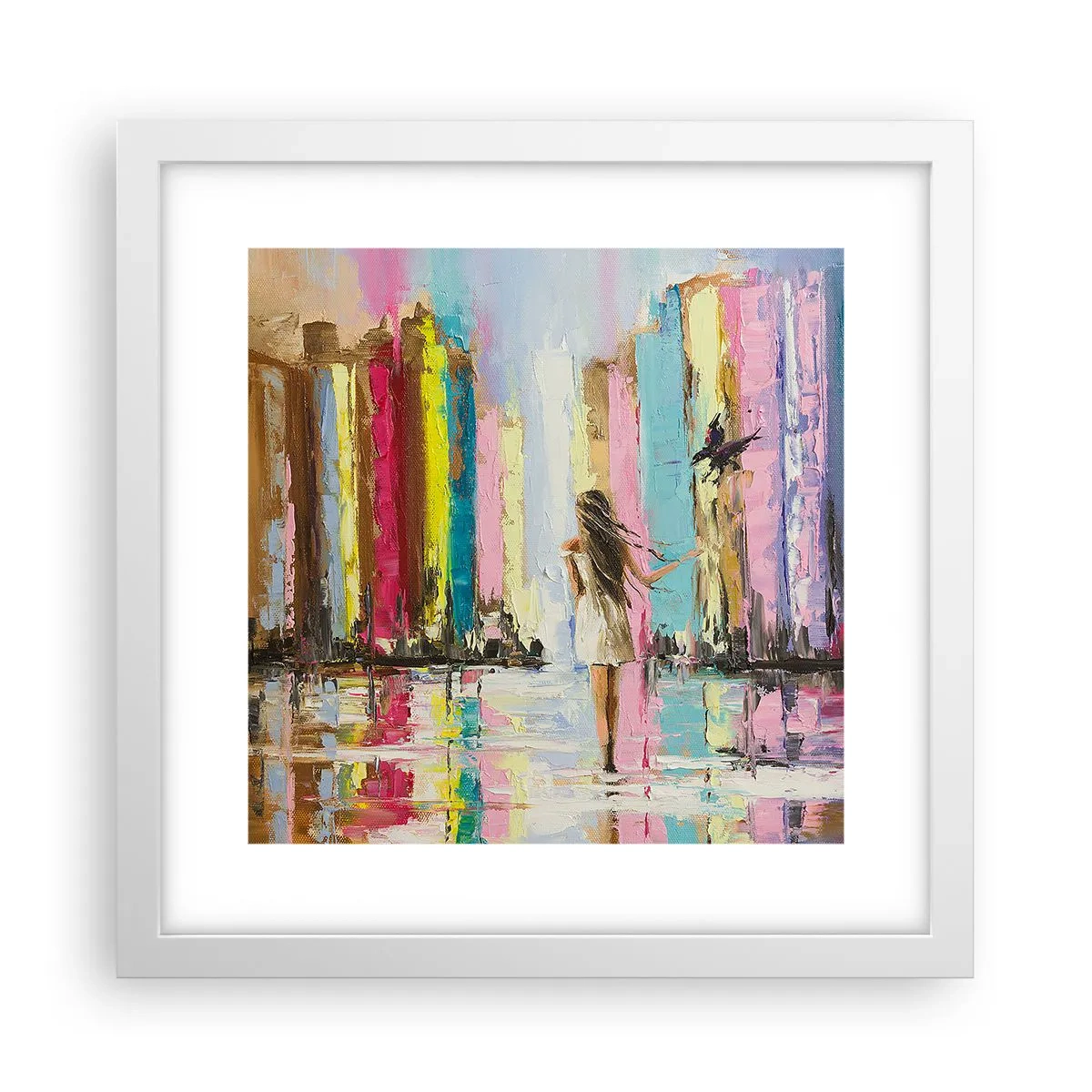 Poster în ramă albă - Urmați-mă - 30x30 cm