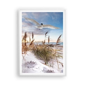 Poster în ramă albă - Vânt dinspre mare - 70x100 cm