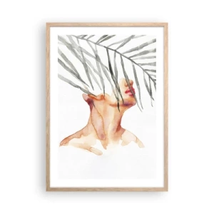 Poster în ramă de stejar deschis - Simțiți pulsul tropicelor - 50x70 cm