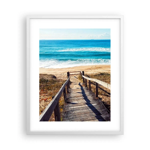 Poster în ramă albă - Aleargă! - 40x50 cm