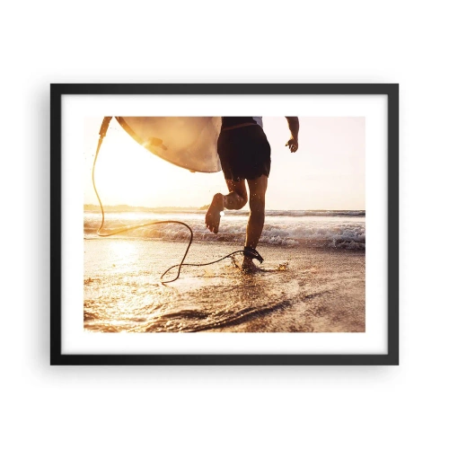 Poster în ramă neagră - Pentru a întâmpina valul - 50x40 cm