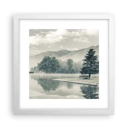 Poster în ramă albă - Lacul încă doarme - 30x30 cm