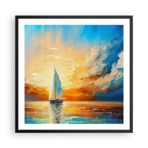 Poster în ramă neagră - Navigare prin aur - 60x60 cm