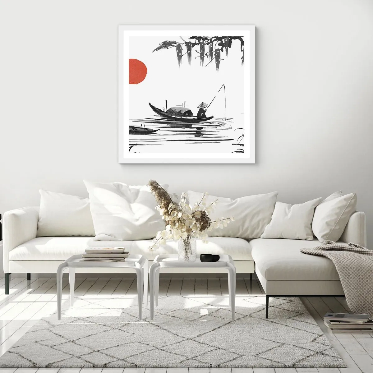 Poster în ramă albă - O după-amiază asiatică - 60x60 cm