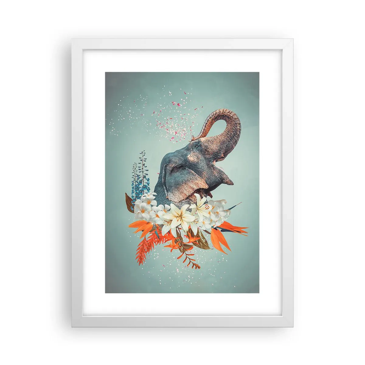 Poster în ramă albă - Urlet de bucurie - 30x40 cm