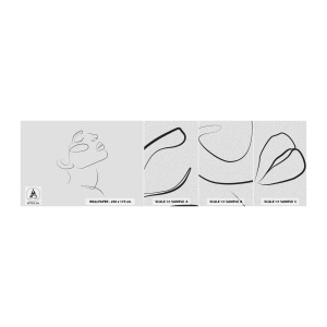 Mostră de Tapet Standard Eco - Meandrele unui vis - Chipul de femeie, Portretul unei femei, Grafică - 100x30 cm