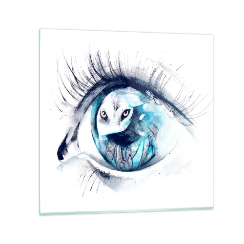 Tablou pe sticlă - Ochi în ochi cu sălbăticia - 30x30 cm