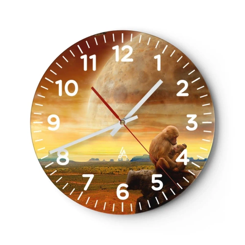 Ceas de perete - Ceas pe sticlă - Iubirea peste tot la fel - 40x40 cm