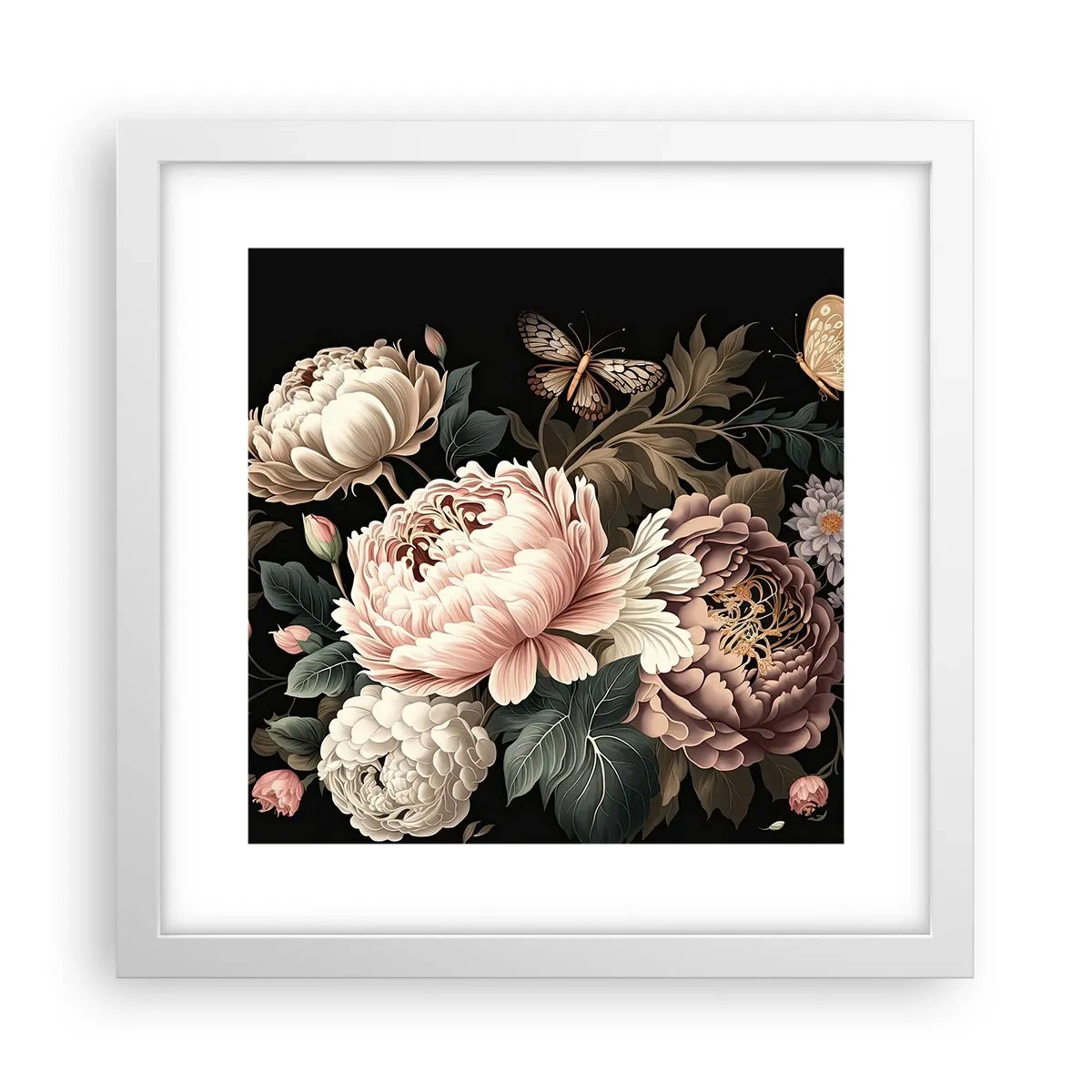 Poster în ramă albă - În stil baroc - 30x30 cm