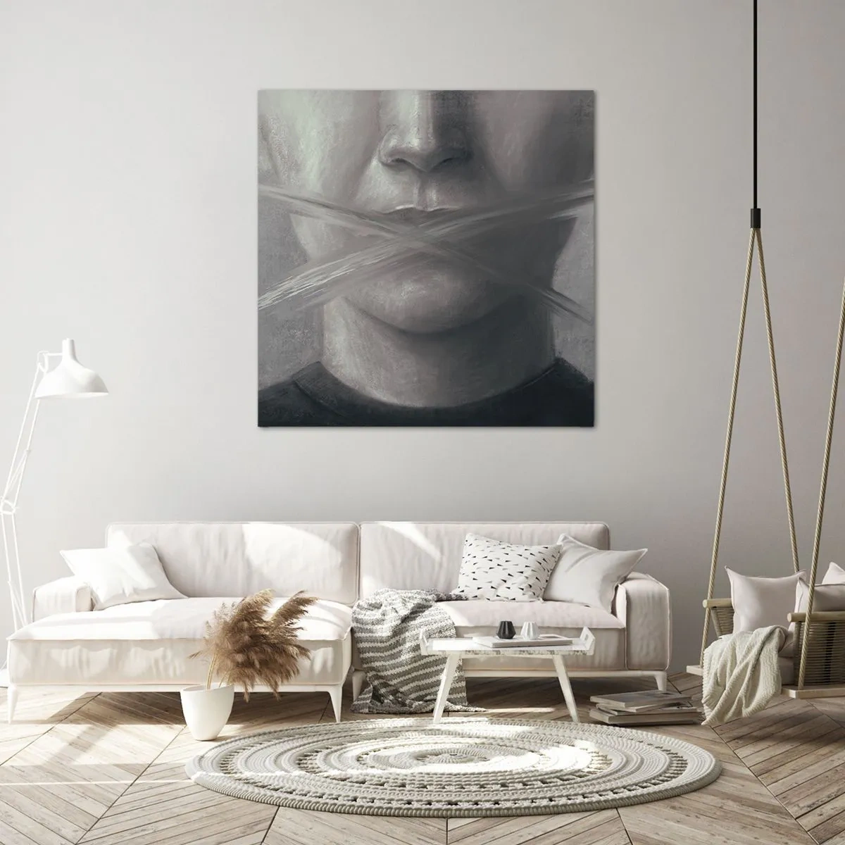 Tablou pe pânză - Nici un cuvânt - 50x50 cm