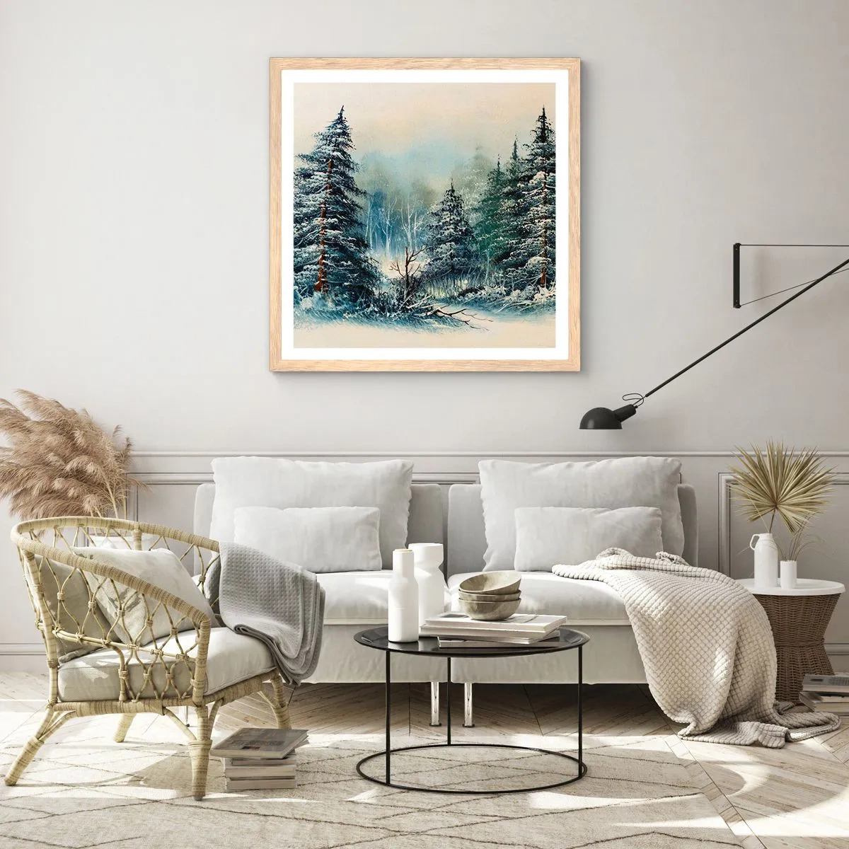 Poster în ramă de stejar deschis - Gata pentru Crăciun - 50x50 cm