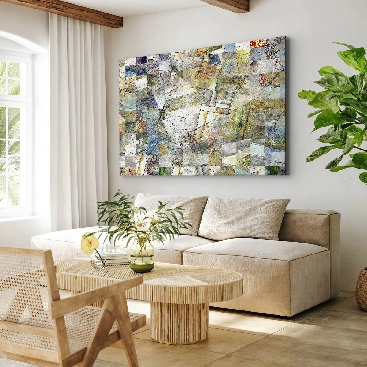 Tablou pe pânză - Remaniere geometrică - 120x80 cm