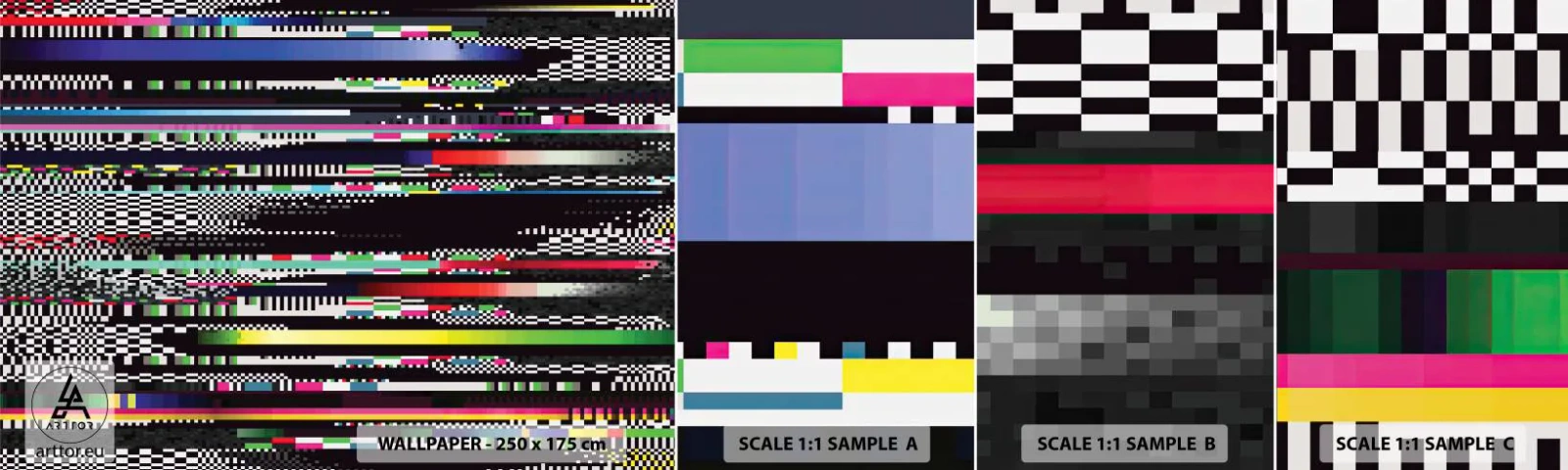 Mostră tapet autocolant Deluxe Sticker - Imaginea controlată a realității - Abstracția, Bucată, Zgomot digital - 100x30 cm