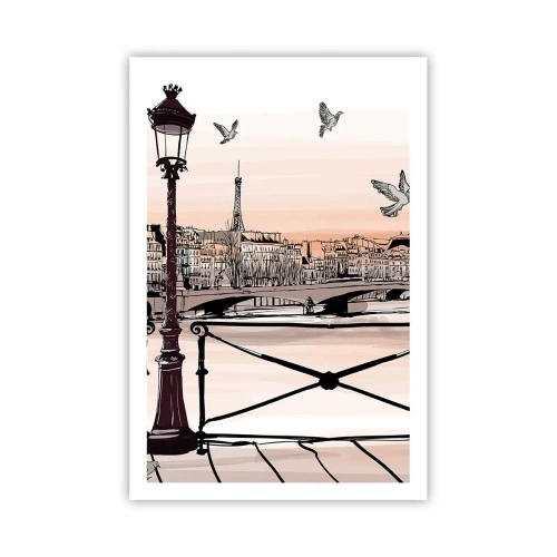 Poster - Deasupra acoperișurilor Parisului - 61x91 cm