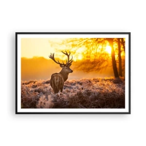 Poster în ramă neagră - Regele pădurii de toamnă - 100x70 cm