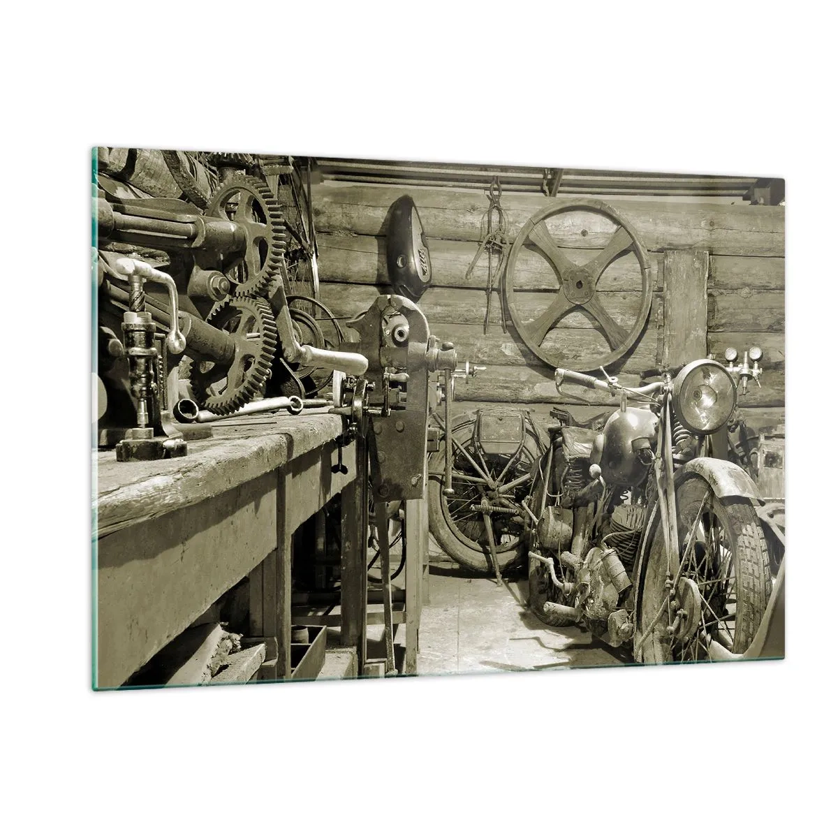 Tablou pe sticlă - În șopronul unchiului Vlad - 120x80 cm