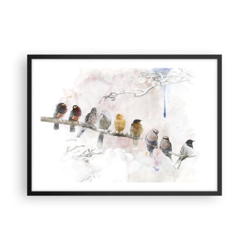 Poster în ramă neagră - Întâlnire înaripată - 70x50 cm