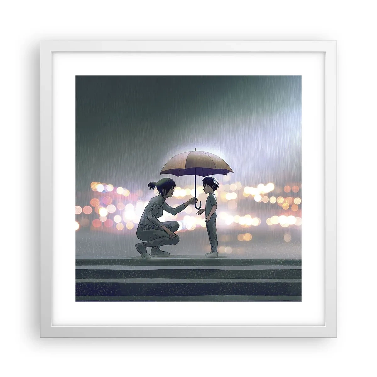 Poster în ramă albă - Și totul este bine acum - 40x40 cm