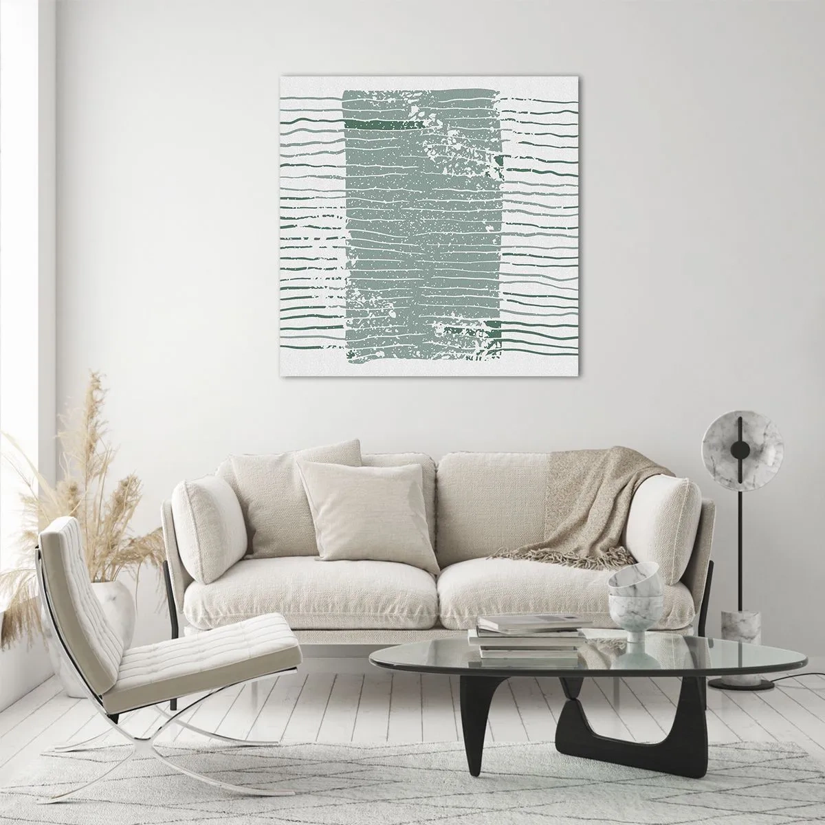 Tablou pe sticlă - Abstracție marină - 70x70 cm