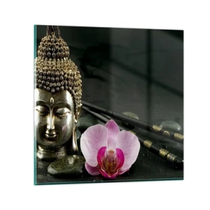 Tablou pe sticlă - Armonie între înțelepciune și frumusețe - 30x30 cm