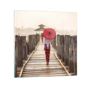 Tablou pe sticlă - Pe podul vechi - 50x50 cm