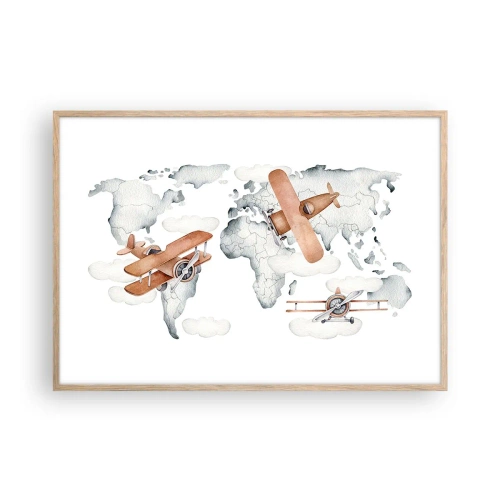 Poster în ramă de stejar deschis - În spirit de pionierat - 100x70 cm