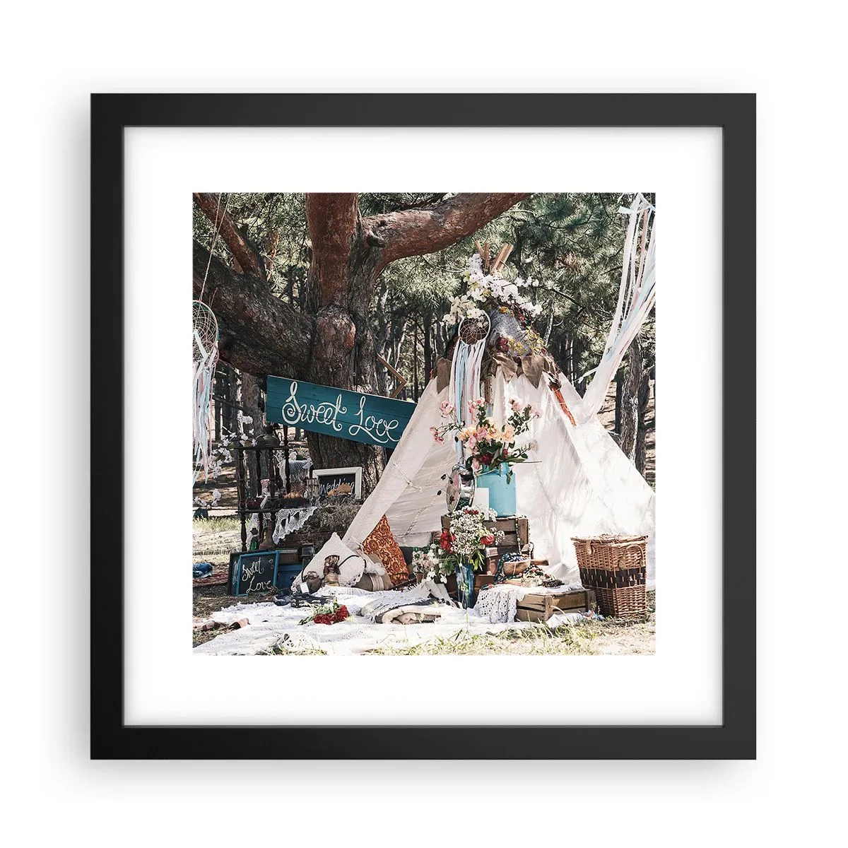 Poster în ramă neagră - Make love… - 30x30 cm