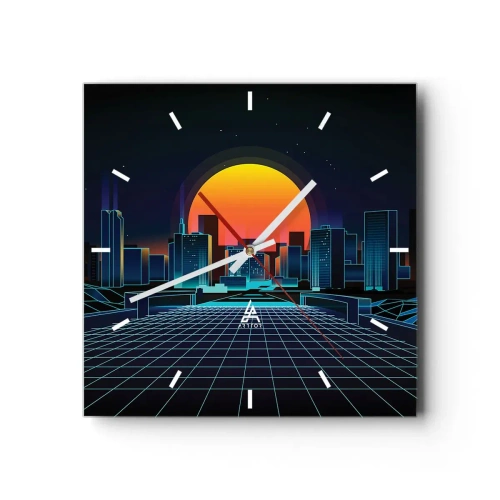 Ceas de perete - Ceas pe sticlă - Încă mai vrei să ajungi la lumea reală? - 40x40 cm