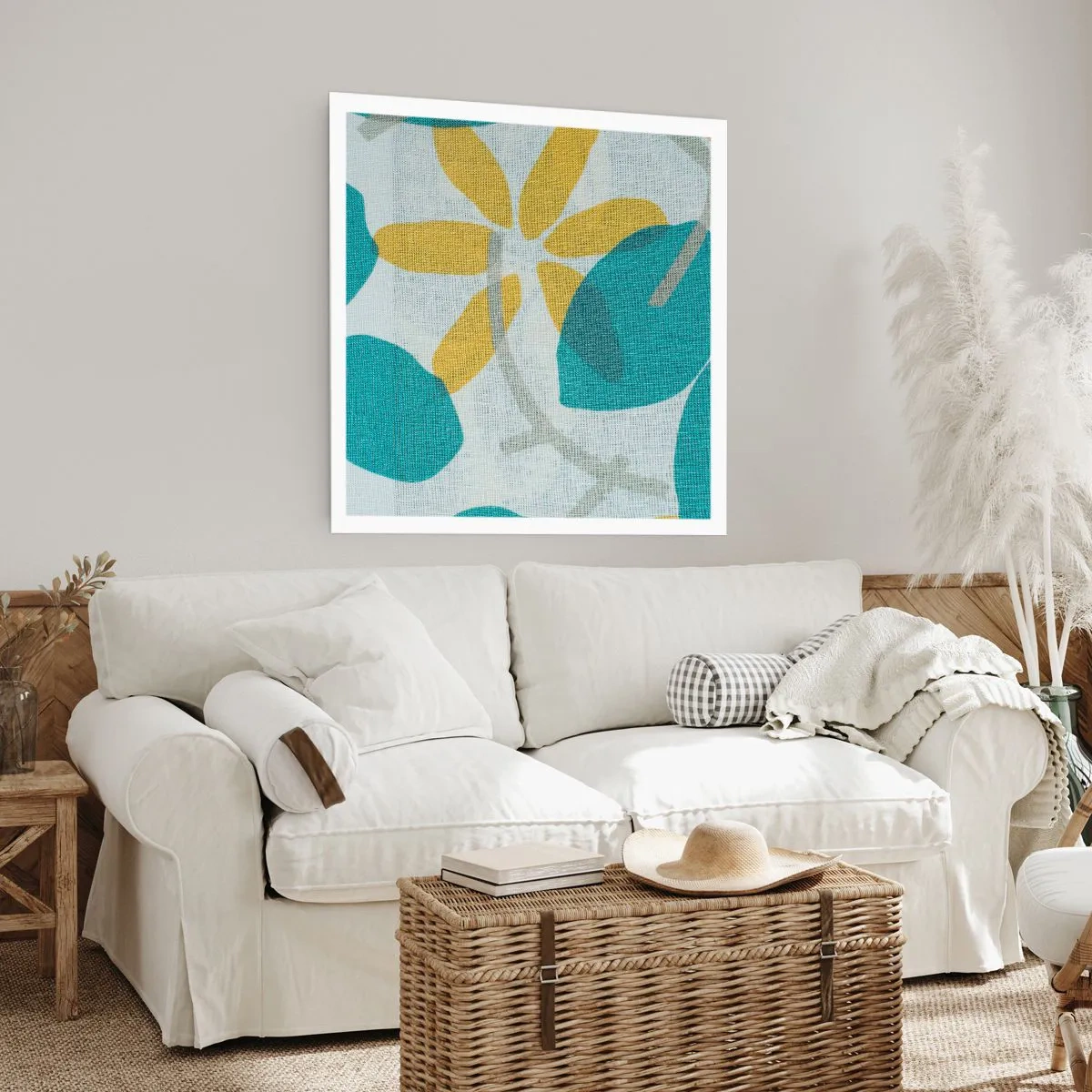 Poster - Printre frunzele de azur - 40x40 cm