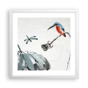 Poster în ramă albă - Viața de pajiște - 40x40 cm