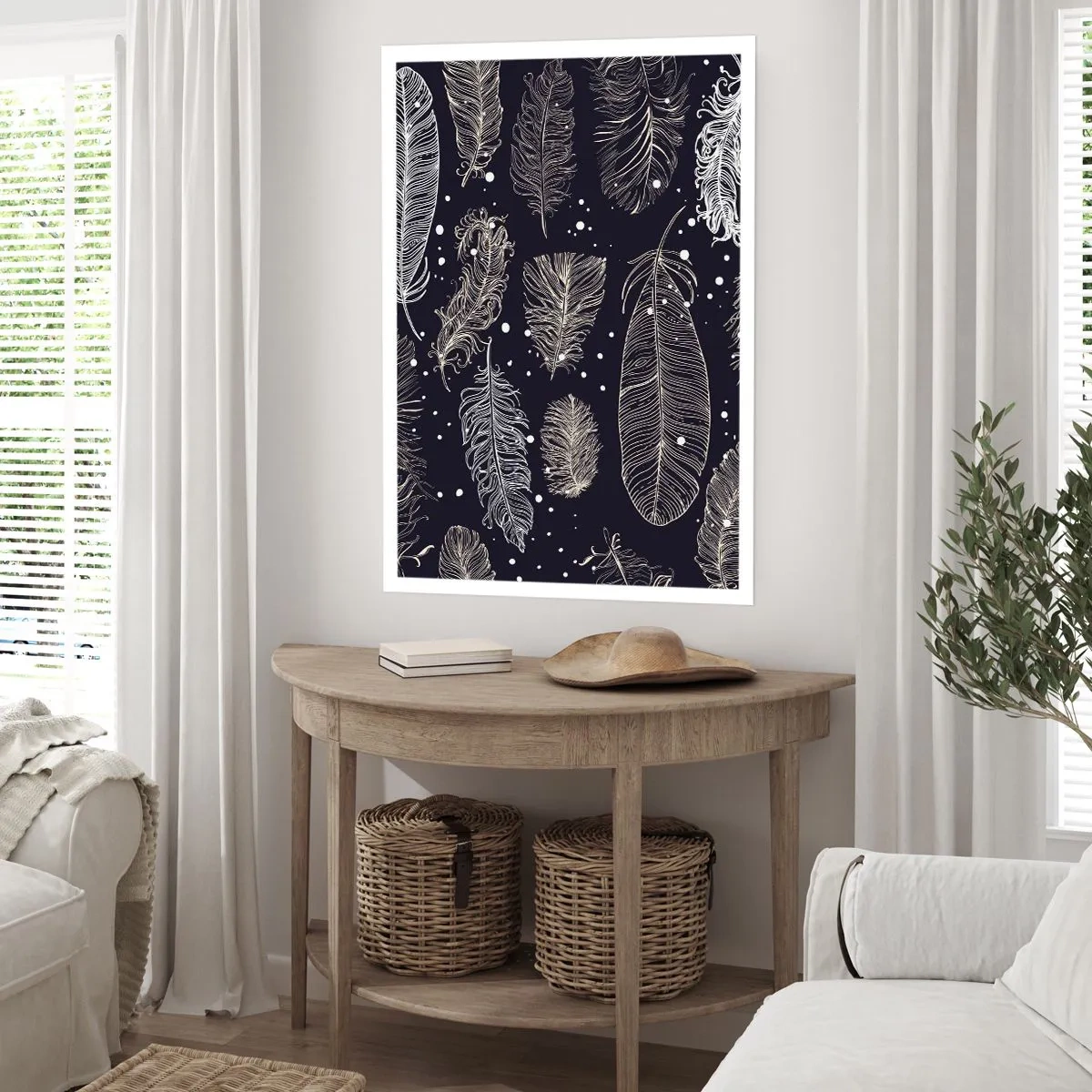 Poster - Dantelă cu pene - 70x100 cm