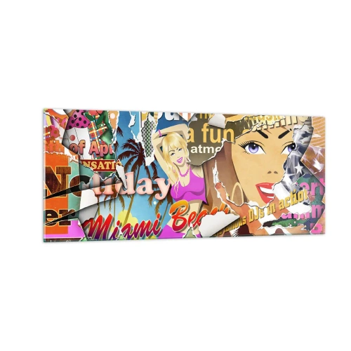 Tablou pe sticlă - Flashback-uri de vacanță - 100x40 cm