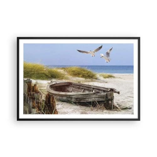 Poster în ramă neagră - Scăldate în vânt - 91x61 cm