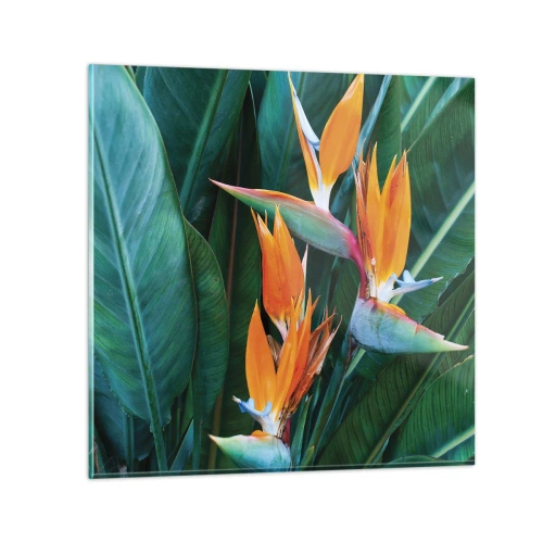 Tablou pe sticlă - Este o floare sau o pasăre? - 30x30 cm