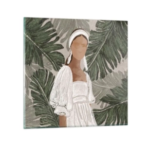 Tablou pe sticlă - Portret exotic - 30x30 cm