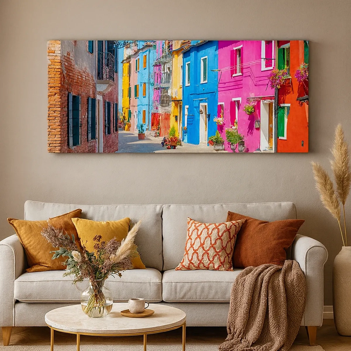 Tablou pe pânză - Orașul "Sub papagali" - 30x30 cm