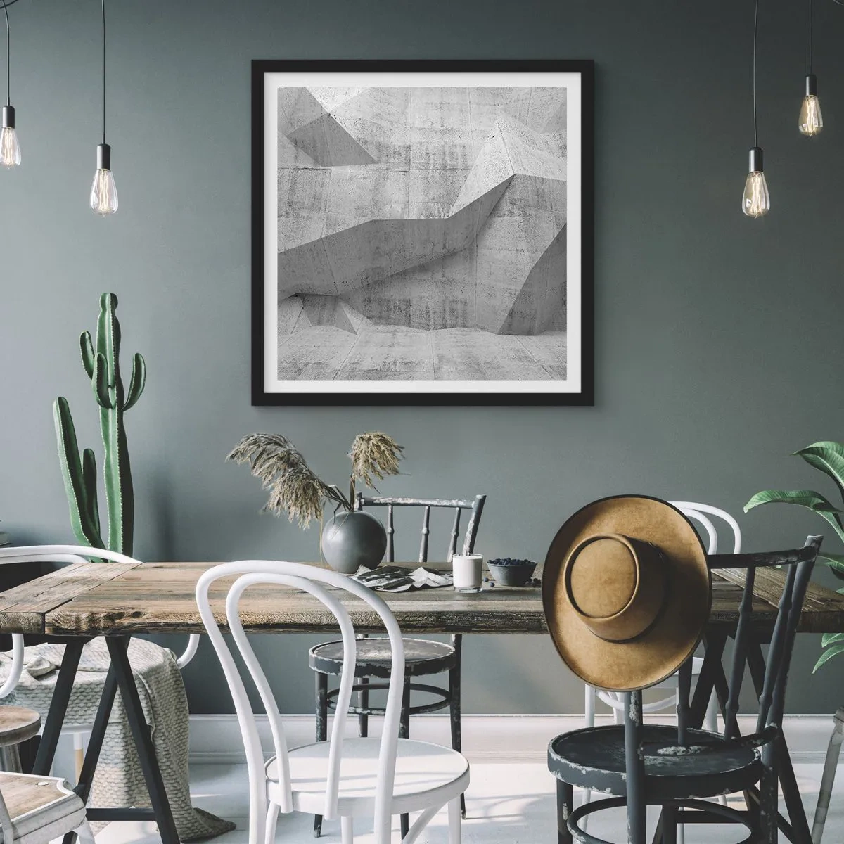 Poster în ramă neagră - O adevărată provocare - 40x40 cm