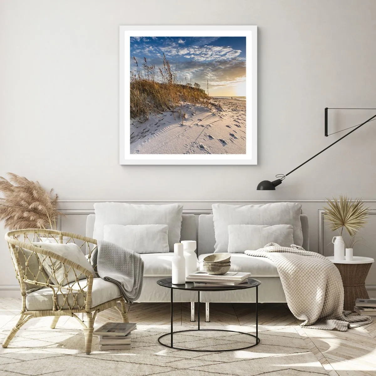 Poster în ramă albă - Invitație la o plimbare - 30x30 cm