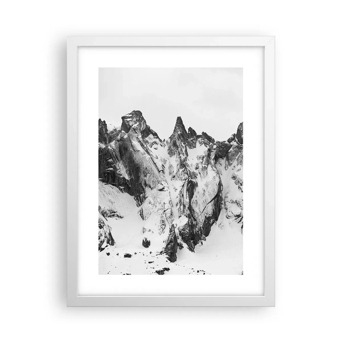 Poster în ramă albă - Amenințarea crestei de granit - 30x40 cm
