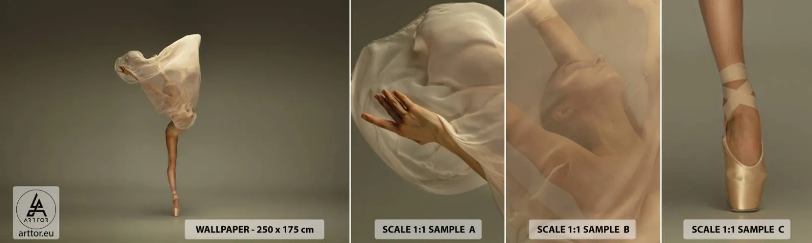 Mostră tapet autocolant Deluxe Sticker - Pe cale să zboare - Balerină, Dans, Balet - 100x30 cm