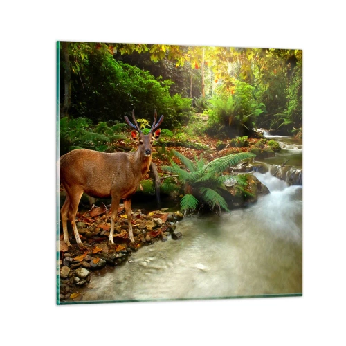 Tablou pe sticlă - Bun venit în lumea mea - 40x40 cm